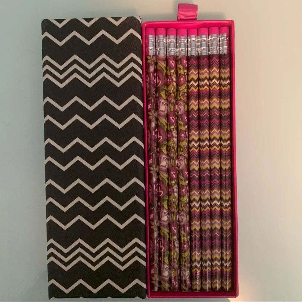 NWT Missoni for Target Colorful Patterned Pencil Box + 8 Unused Pencils
